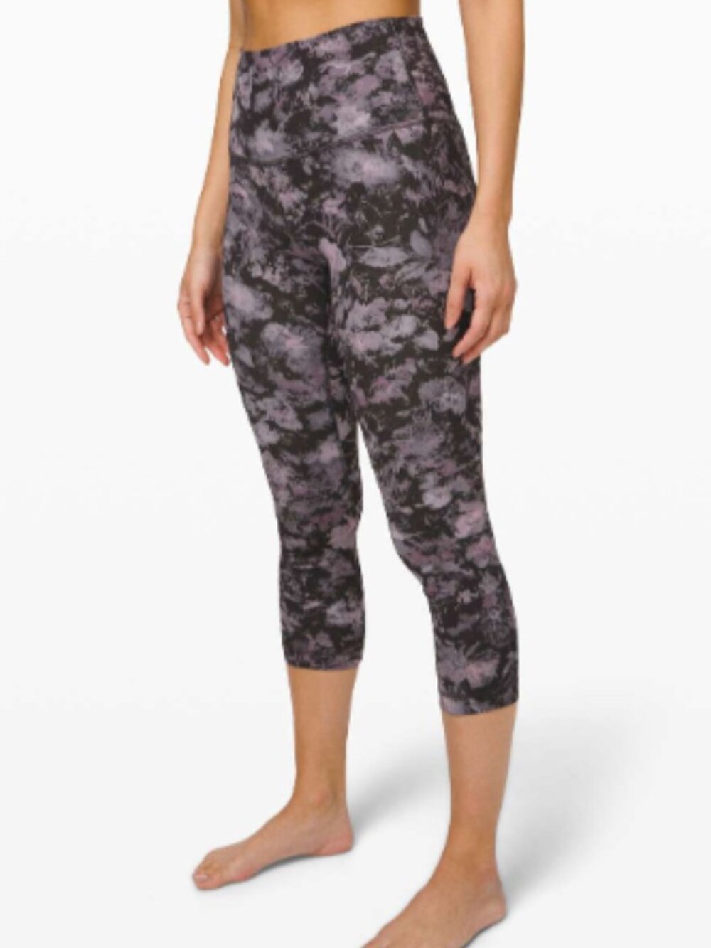 Lululemon Align Crop 21” Hi Rise Floral Illusion Ice Grey Size 6
